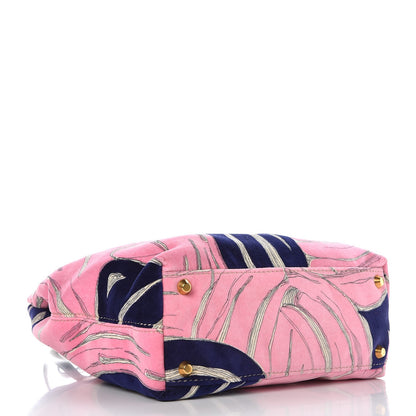 Miu Miu Velour Floral Tote Pink 4 of 9