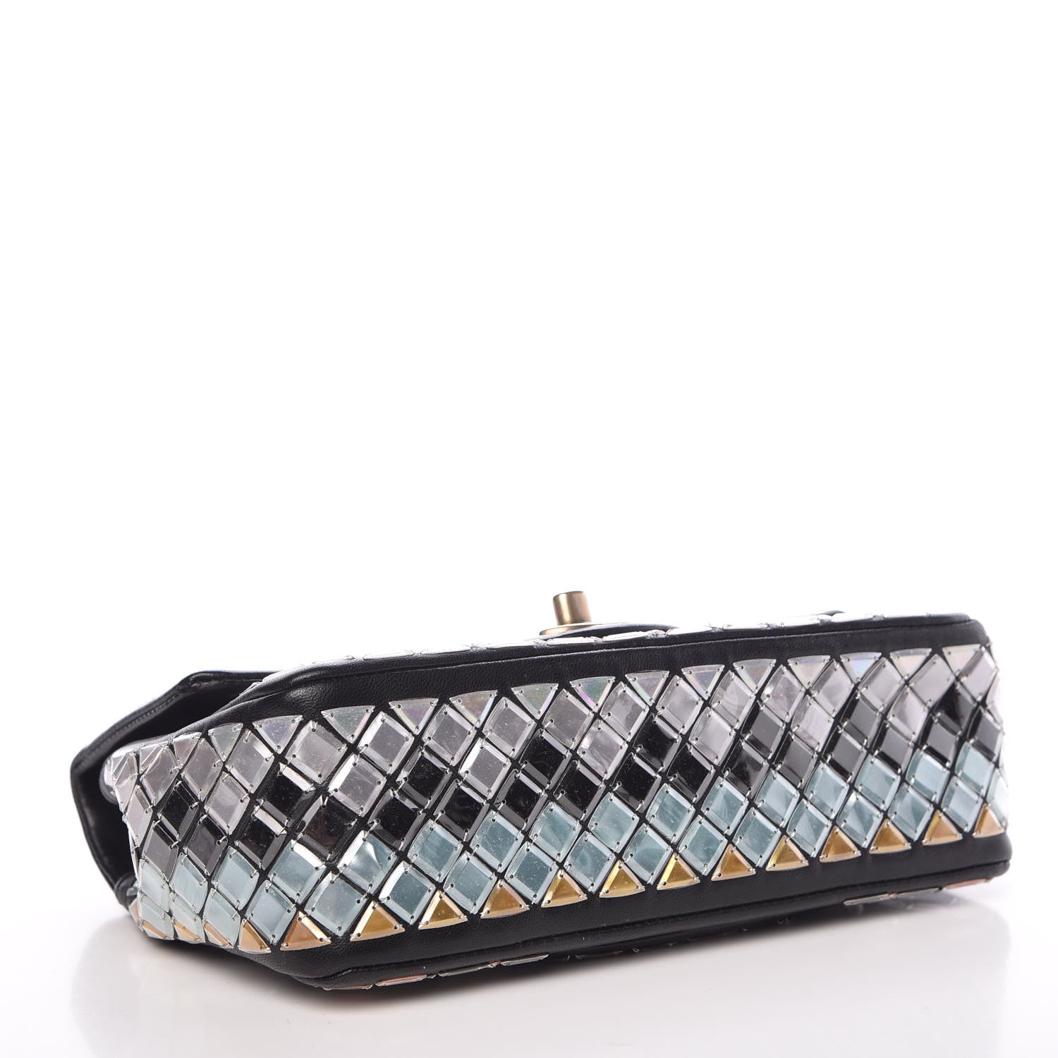 Chanel Lambskin Mosaic Small Flap Black Gold Light Blue 4 of 7
