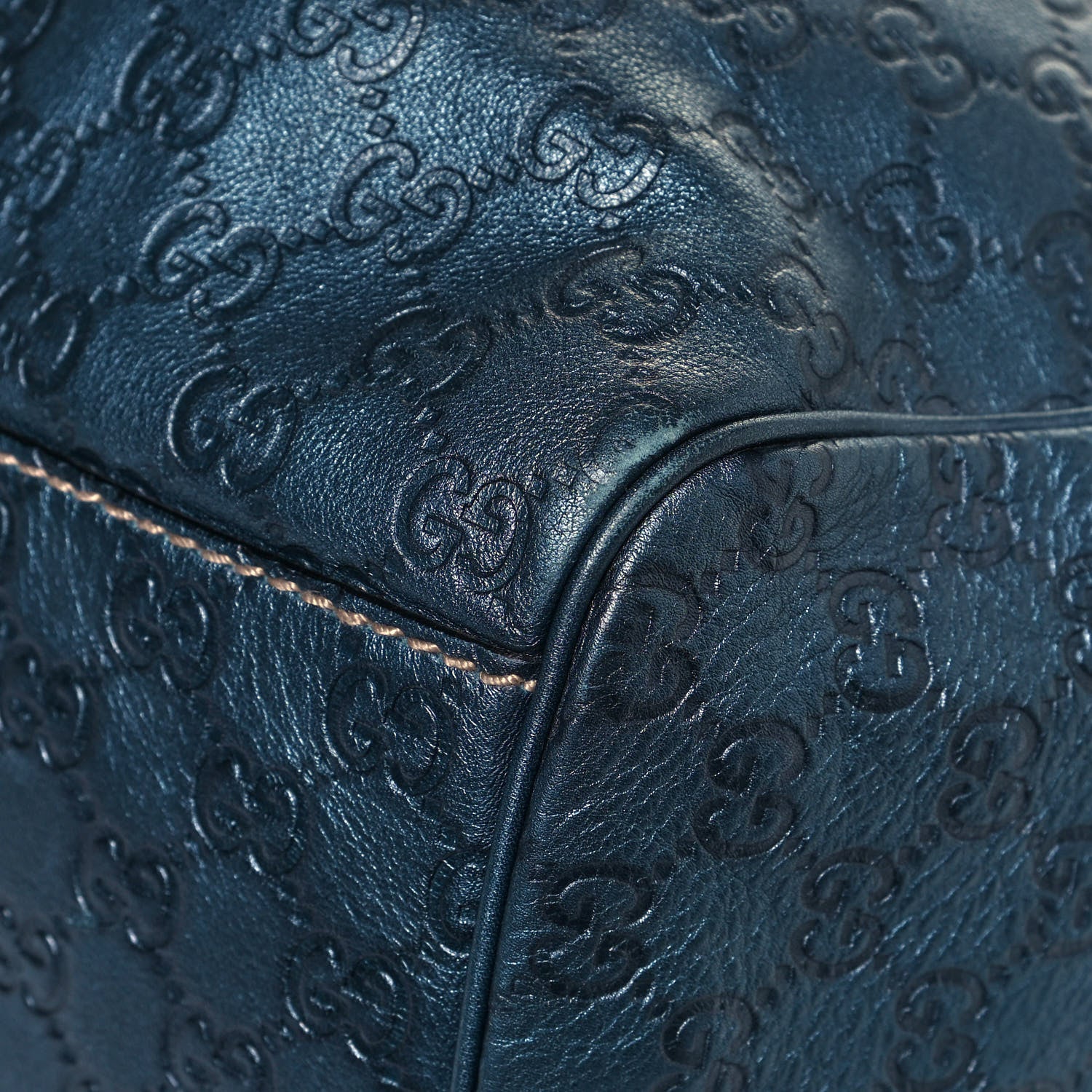 Gucci Metallic Guccissima Large Sukey Tote Blue 10 of 14