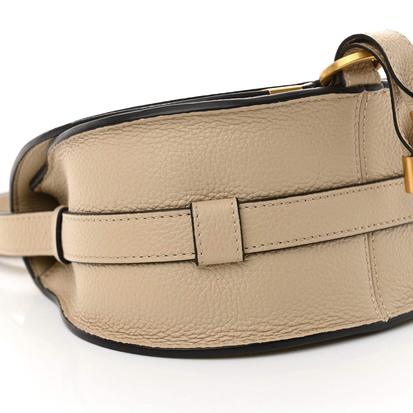 Calfskin Mini Marcie Round Crossbody Bag Root Beige