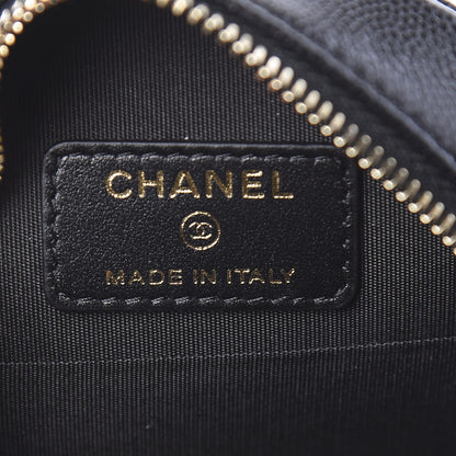 Chanel Caviar Quilted French New Wave Round Clutch With Chain Black 8 of 10