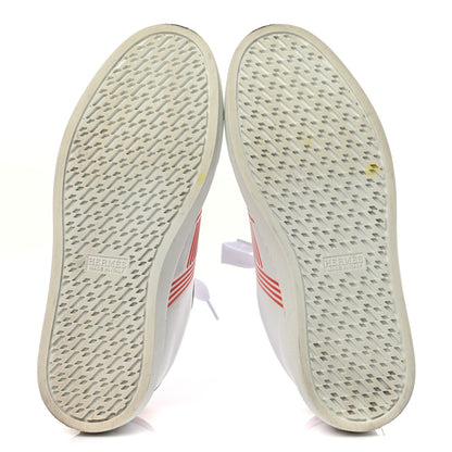 Hermes Calfskin Womens Advantage Sneakers 36.5 White Orange 5 of 10