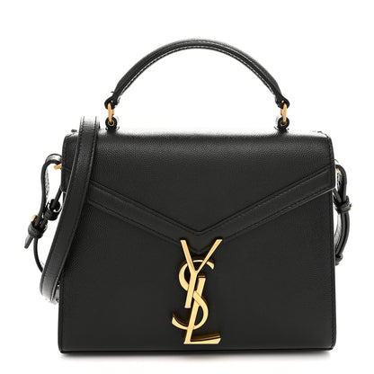 Saint Laurent Grain de Poudre Mini Classic Monogram Cassandra Top Handle Black 1 of 13