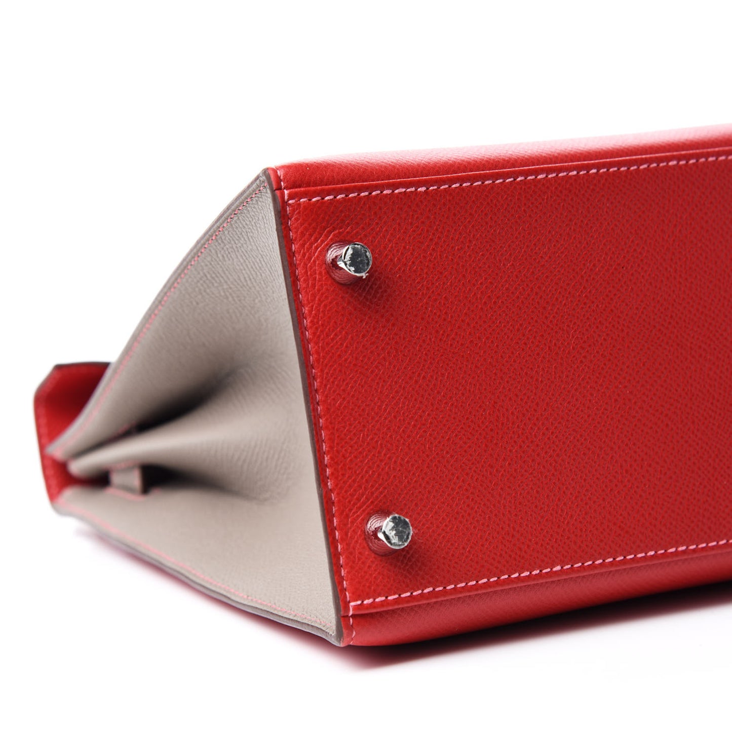 Epsom Horseshoe Kelly Sellier 28 Rouge Casaque Gris Tourterelle
