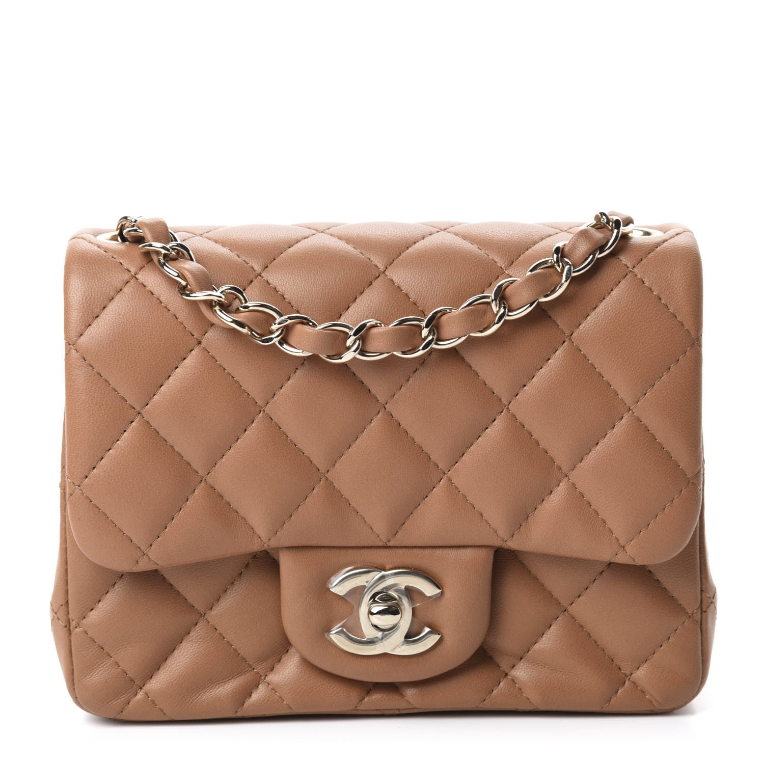 Chanel Lambskin Quilted Mini Square Flap Brown 1 of 11