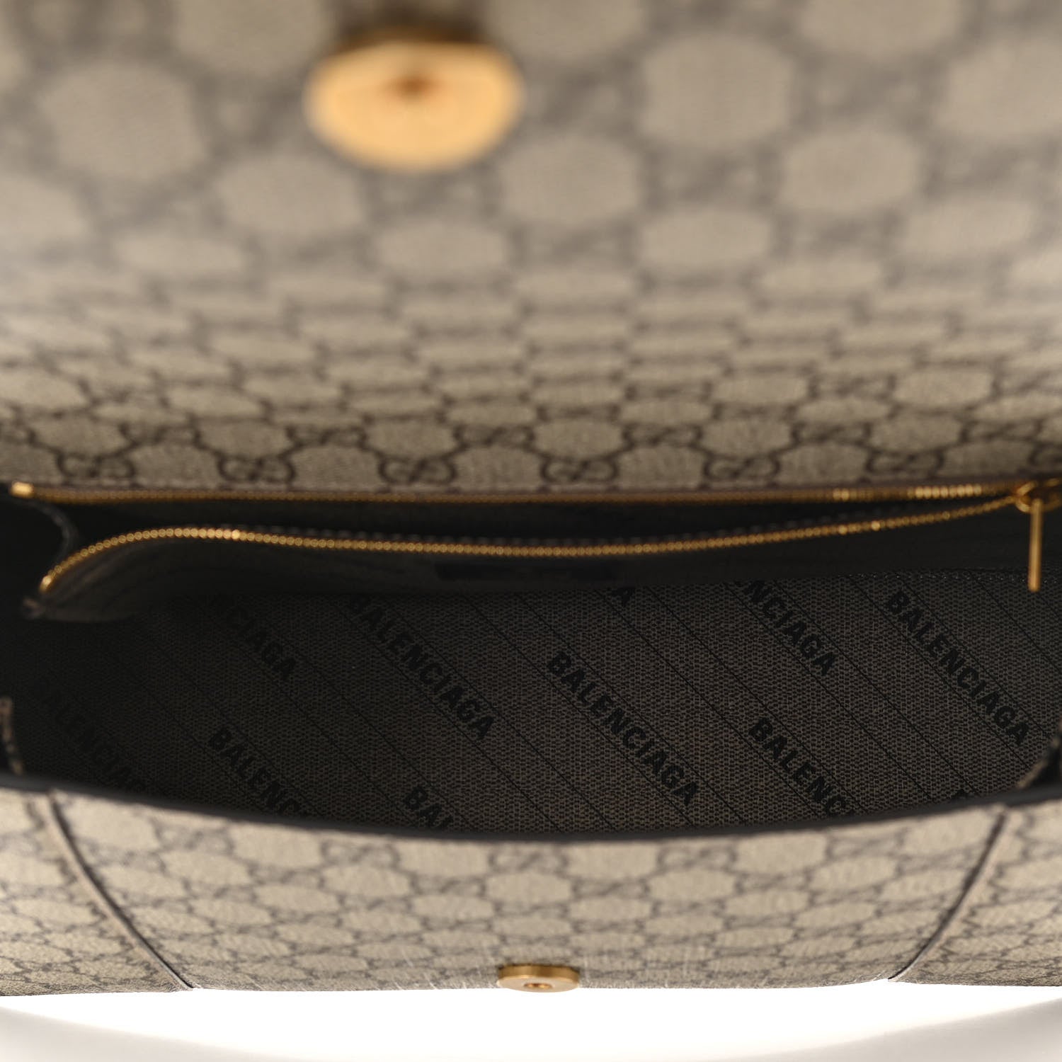 Balenciaga X GUCCI GG Supreme Monogram Medium Hourglass Top Handle Bag Beige Ebony 5 of 10
