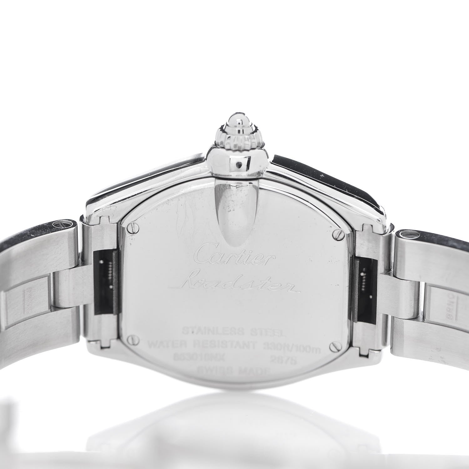 Cartier Stainless Steel Purple Mother of Pearl 31mm Roadster Quartz Watch 5 of 9