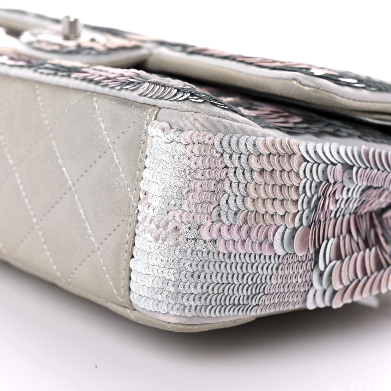 Chanel Sequin CC Small Double Flap Silver 9 of 12