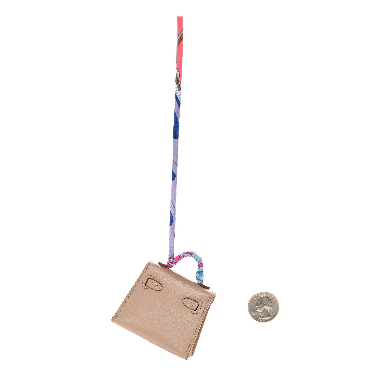 Hermes Tadelakt Mini Kelly Twilly Bag Charm Argile 2 of 5