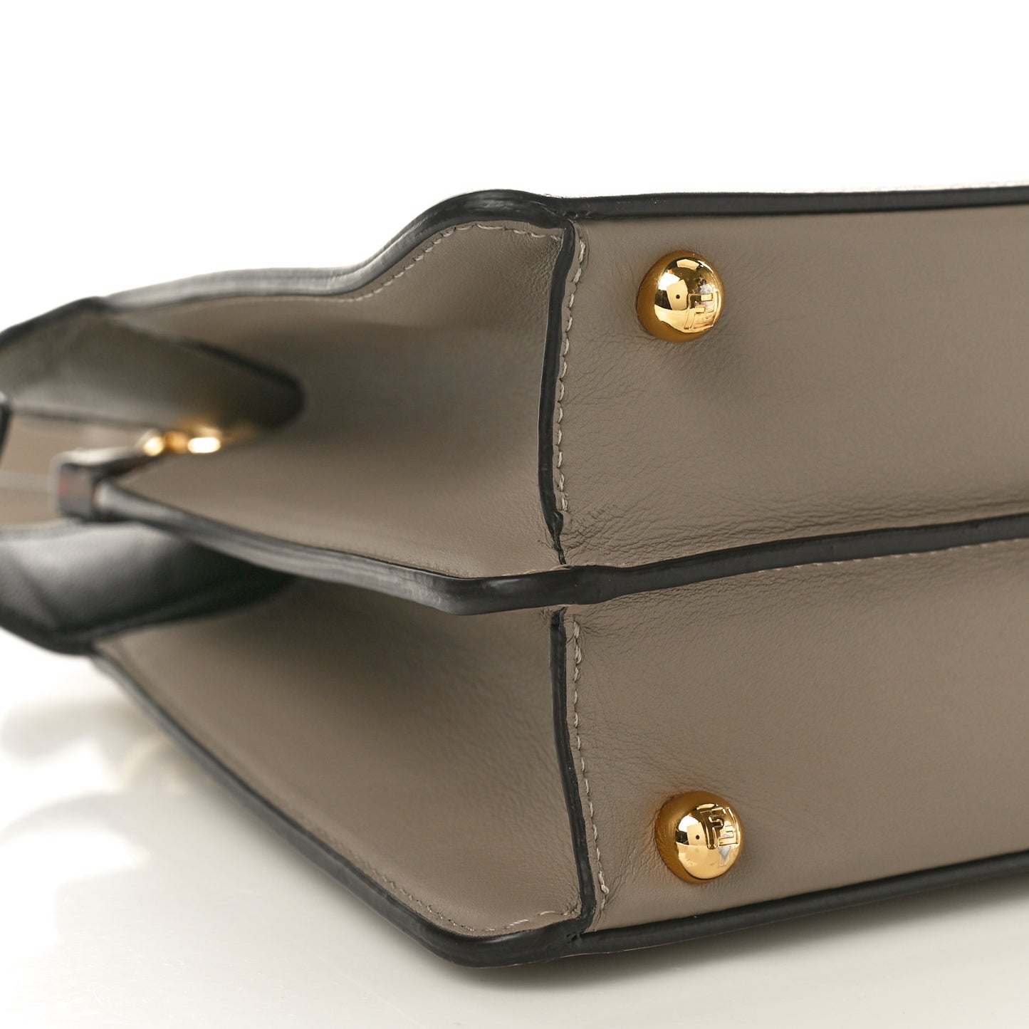 Vitello Seta Shiny Nappa Plexiglass Bi-Color Small Peekaboo I SEE U Satchel Tartaruga Black