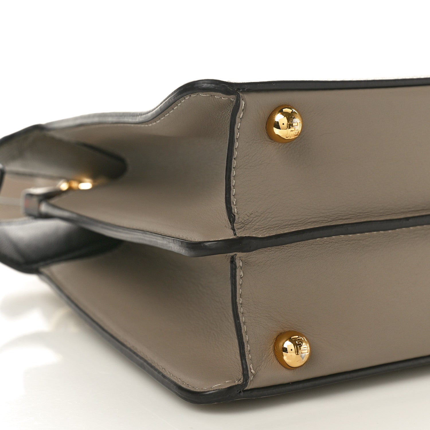 Fendi Vitello Seta Shiny Nappa Plexiglass Bi-Color Small Peekaboo I SEE U Satchel Tartaruga Black 8 of 10