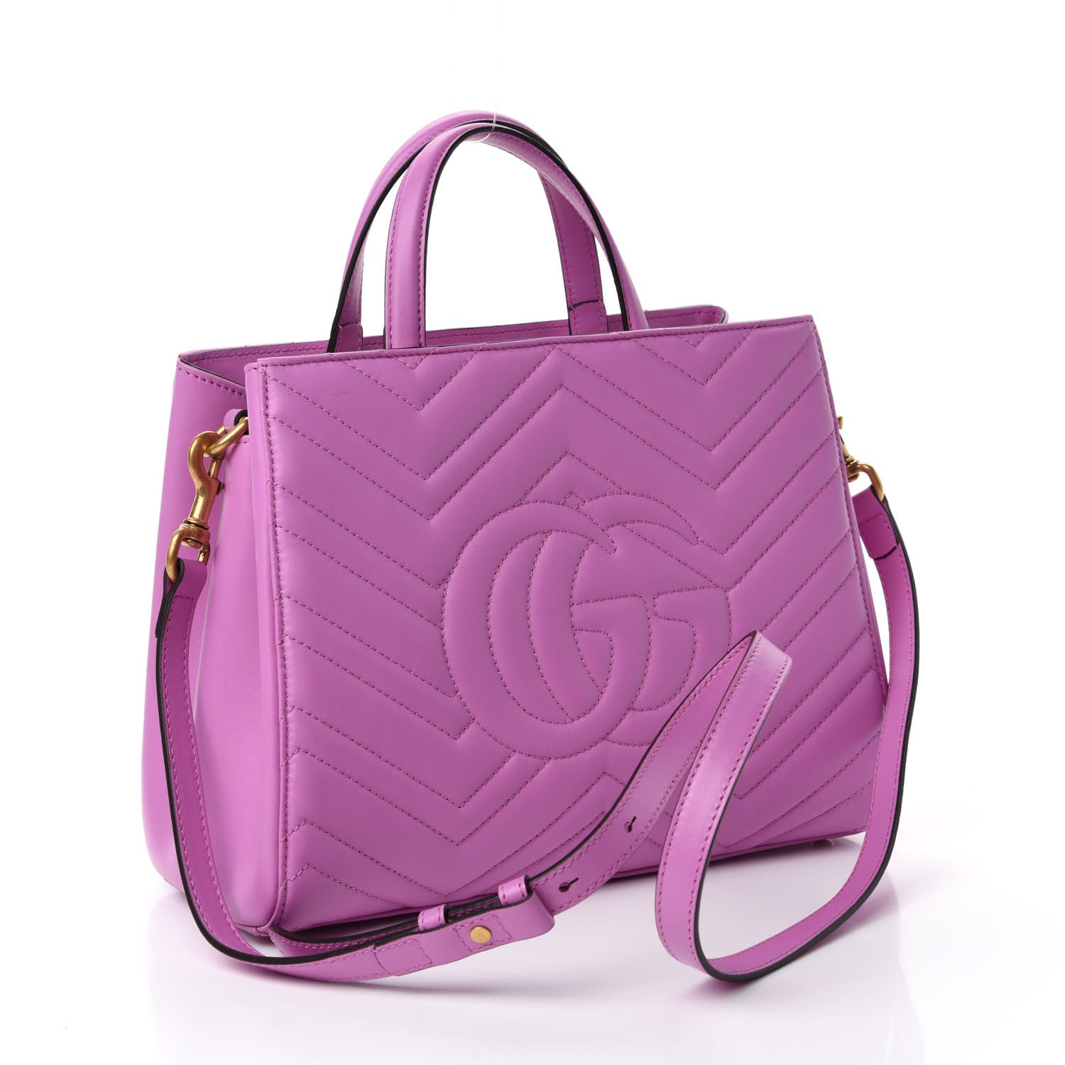 Gucci Calfskin Matelasse Small GG Marmont Tote Candy Mousse 4 of 11