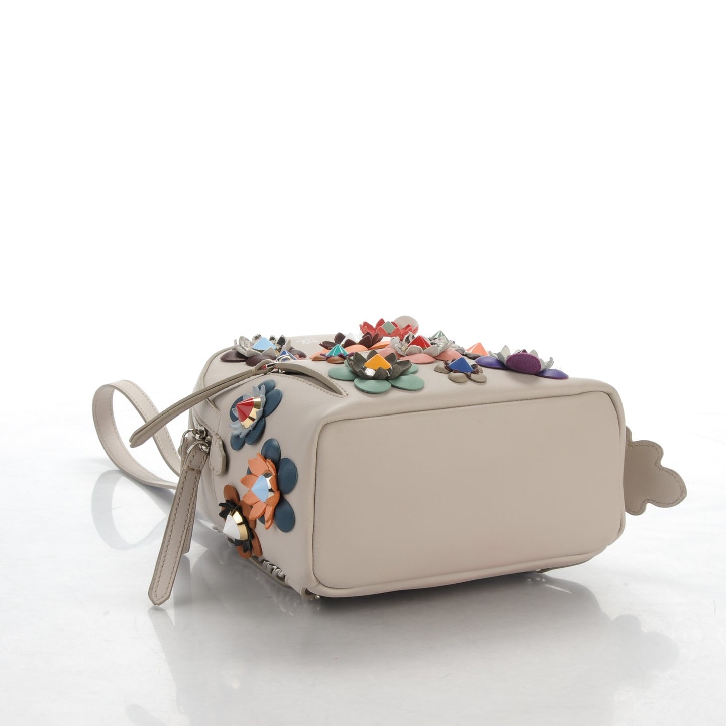Vitello Dolce Flowerland Studded Mini Backpack Grigio Polvere Multicolor