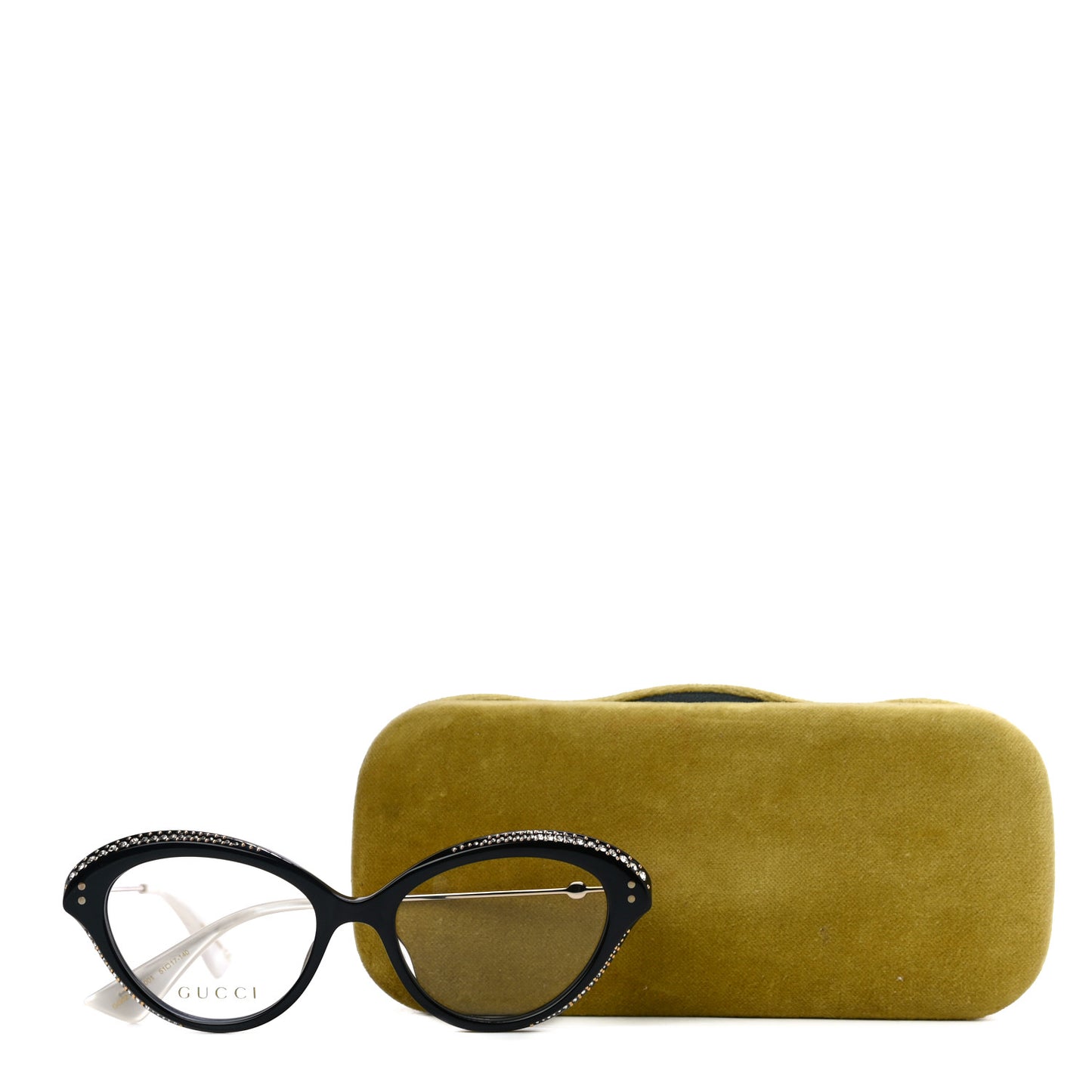 Crystal Cat Eye Glasses GG0215O Black