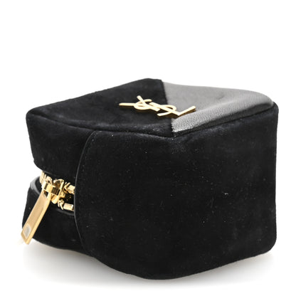 Saint Laurent Suede Lambskin Jaime Cube Charm Keychain Black 4 of 10