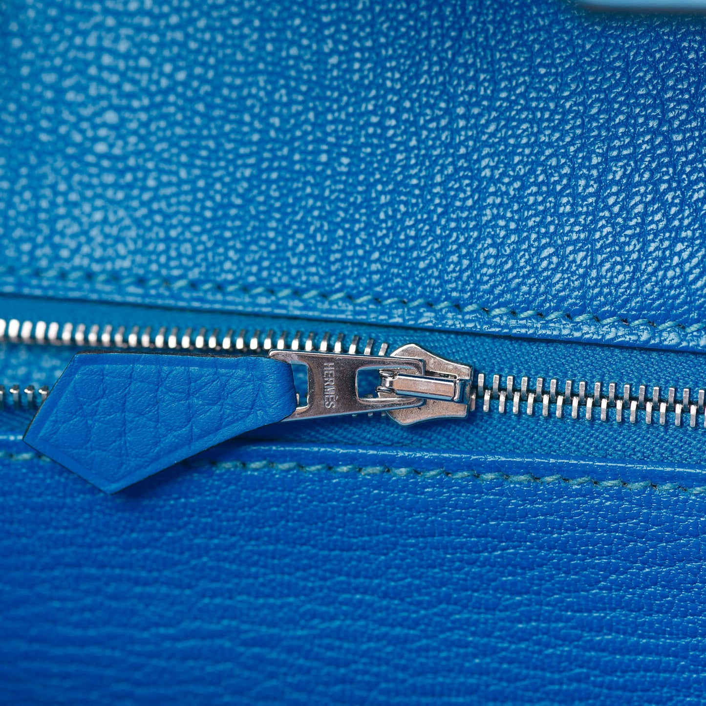 Taurillon Clemence Birkin 35 Bleu Hydra