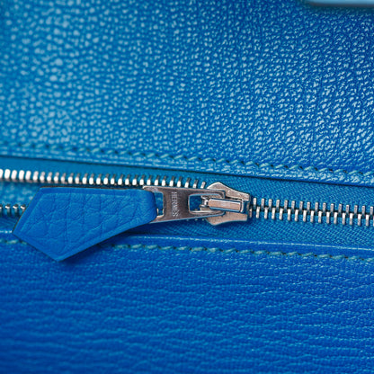 Hermes Taurillon Clemence Birkin 35 Bleu Hydra 17 of 33