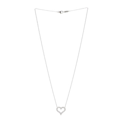 Tiffany Platinum Diamond .72ct Heart Pendant Necklace 3 of 6
