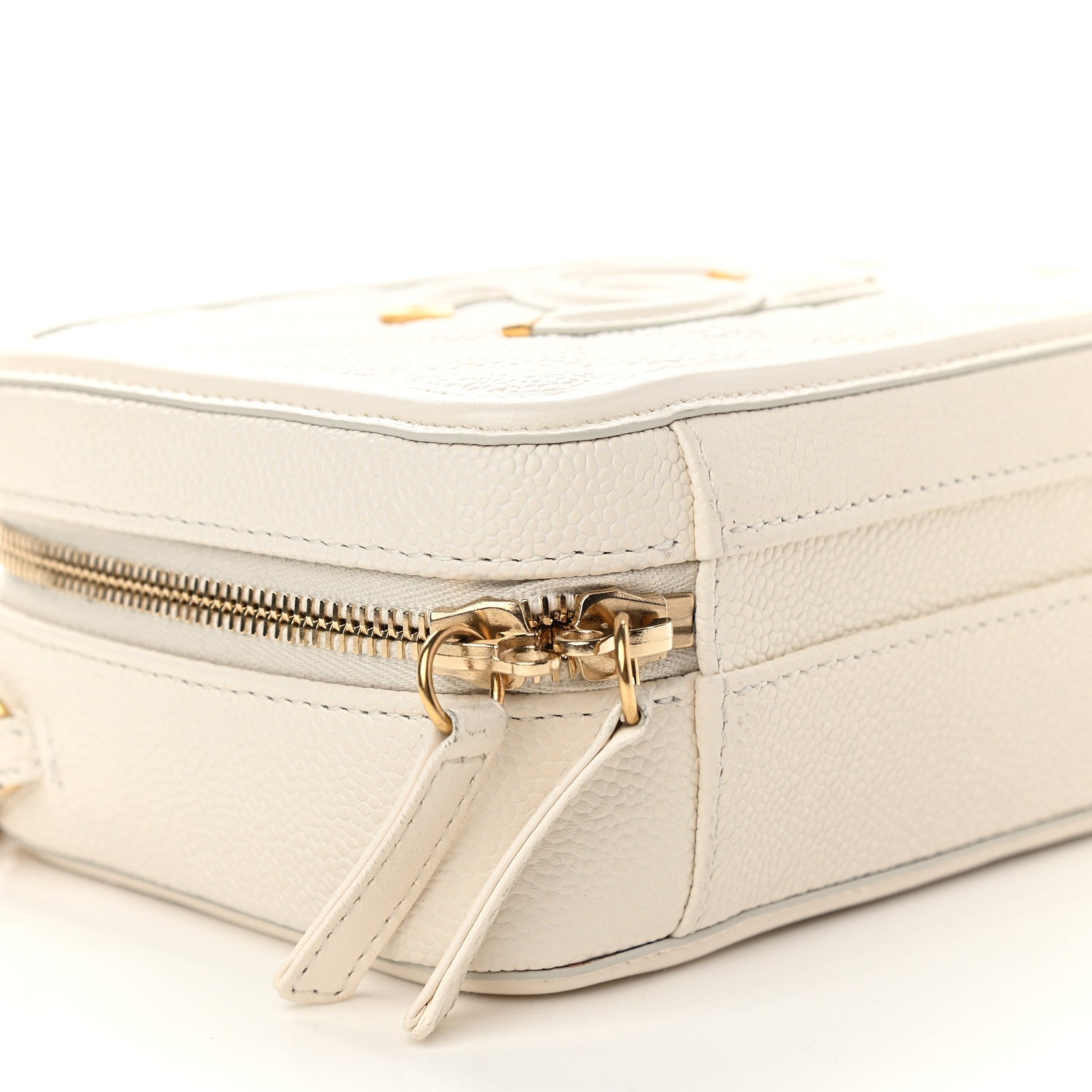 Chanel Caviar Quilted Small CC Filigree Vanity Case White 8 of 11