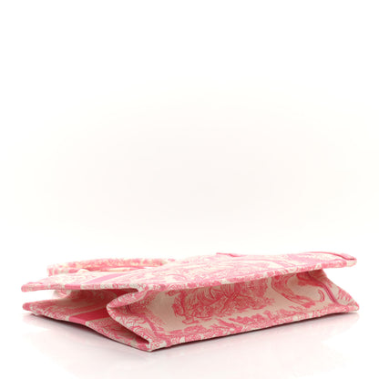 Christian Dior Canvas Embroidered Medium Dioriviera Toile De Jouy Book Tote Peony Pink 4 of 10