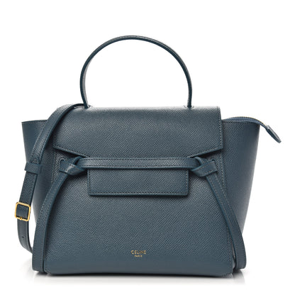 Celine Grained Calfskin Nano Belt Bag Abyss Blue 1 of 9