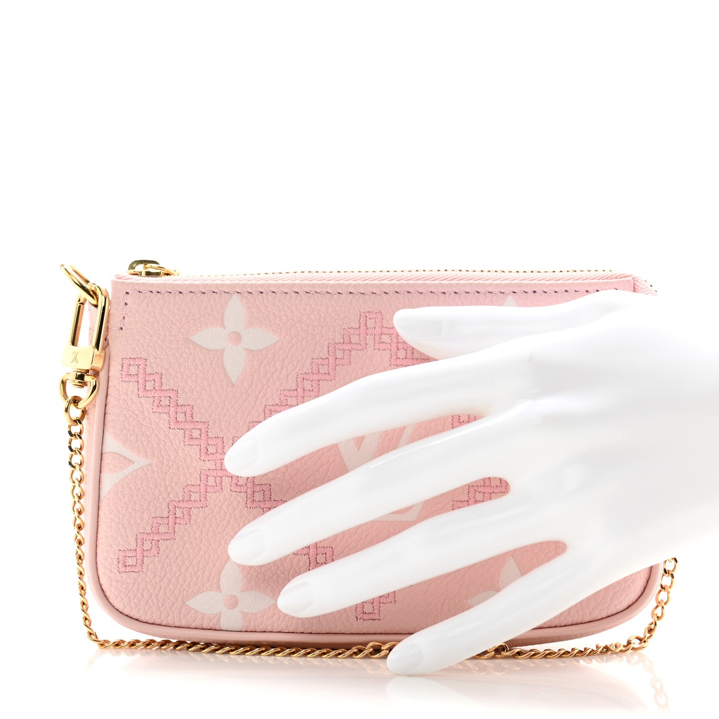 Empreinte Monogram Giant Broderies Mini Pochette Accessories Pink Creme