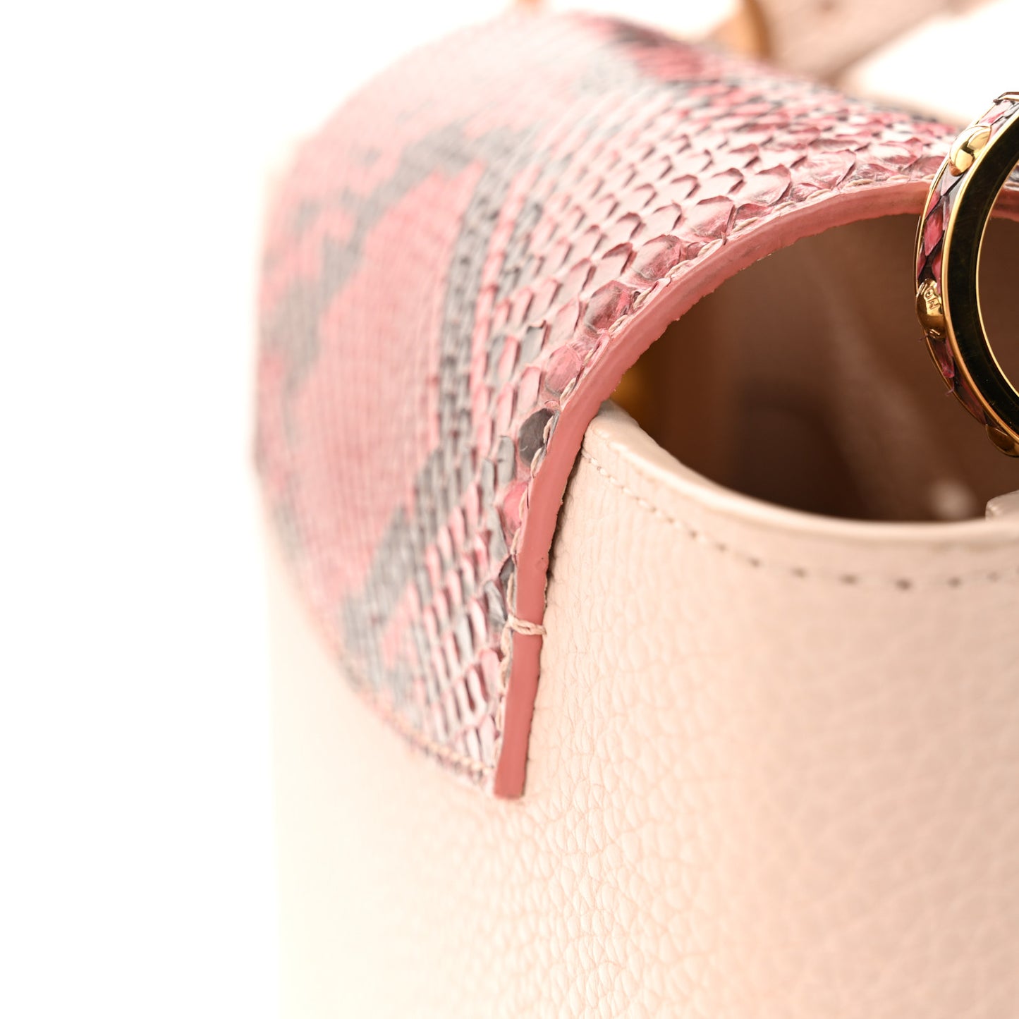 Taurillon Snakeskin Capucines BB Pink