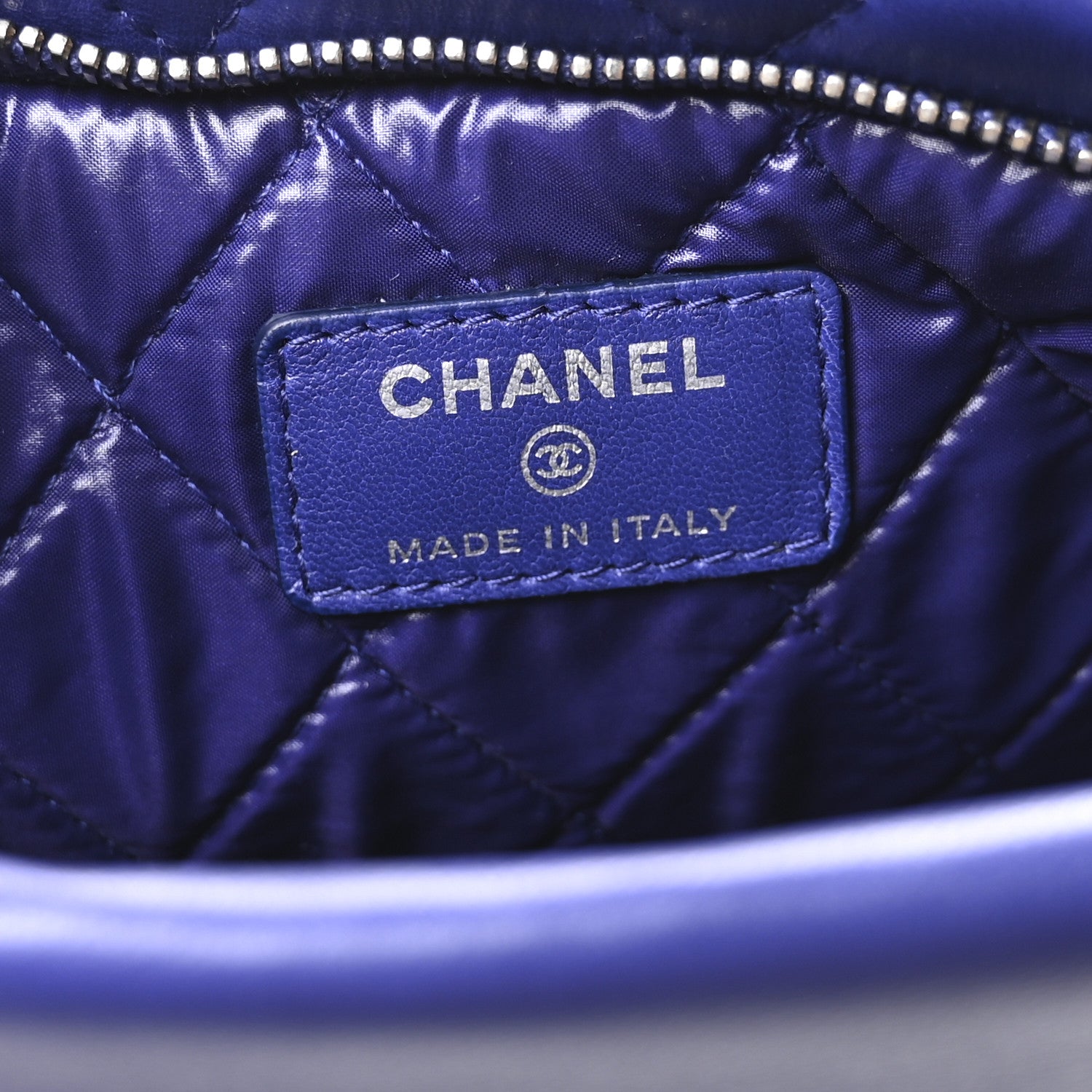 Chanel Lambskin Quilted CC Beauty Clutch Blue 6 of 8