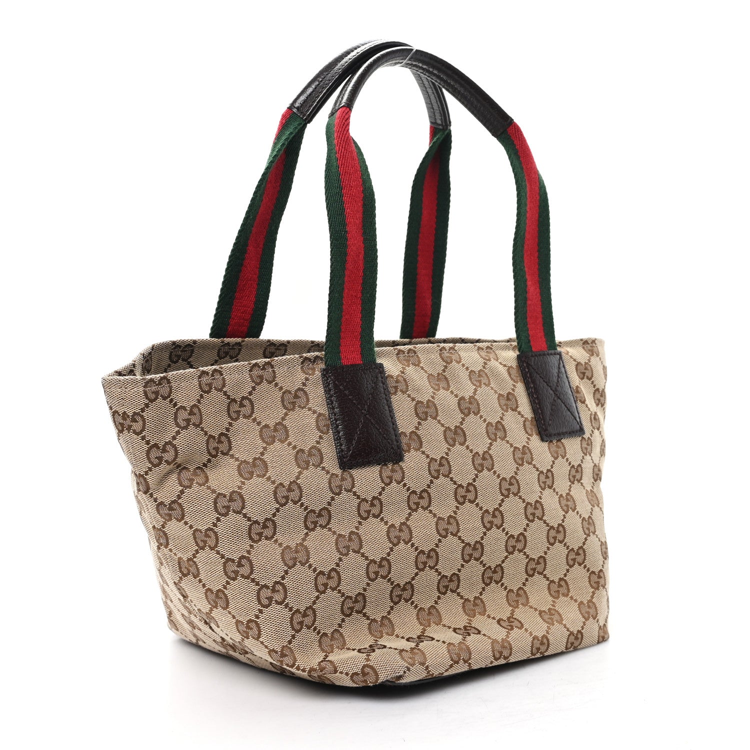 Gucci GG Monogram Medium Web Handle Bucket Tote Dark Brown 2 of 10