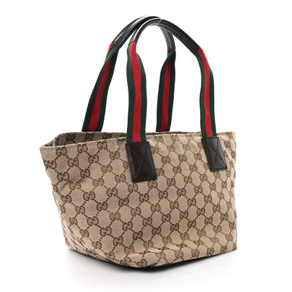 Gucci GG Monogram Medium Web Handle Bucket Tote Dark Brown 2 of 10