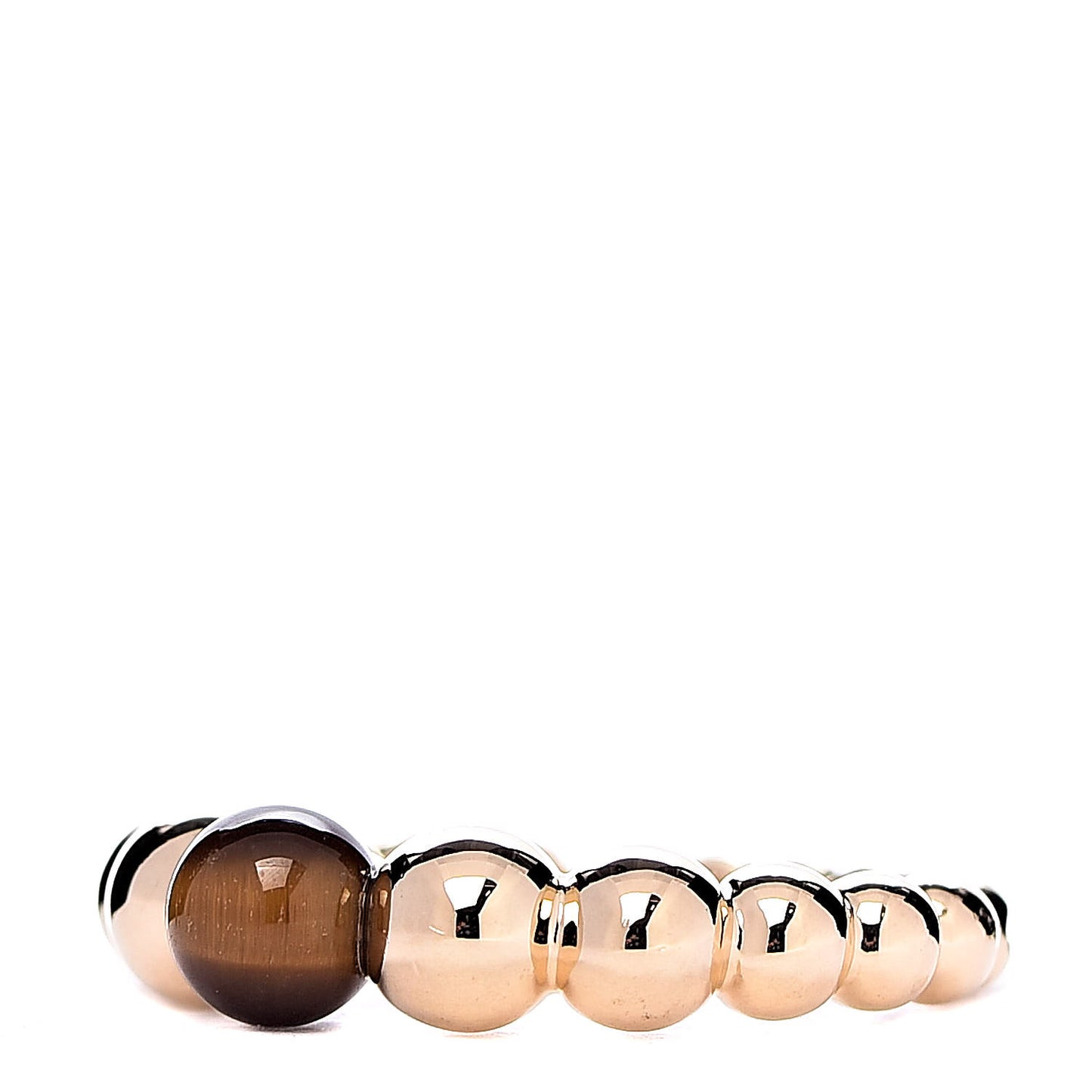 18K Yellow Gold Tiger's Eye Perlee Couleurs Variation Ring 48 4.5