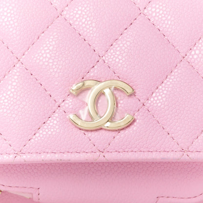 Chanel Caviar Quilted Business Affinity Clutch With Chain Flap Lilac 10 of 14