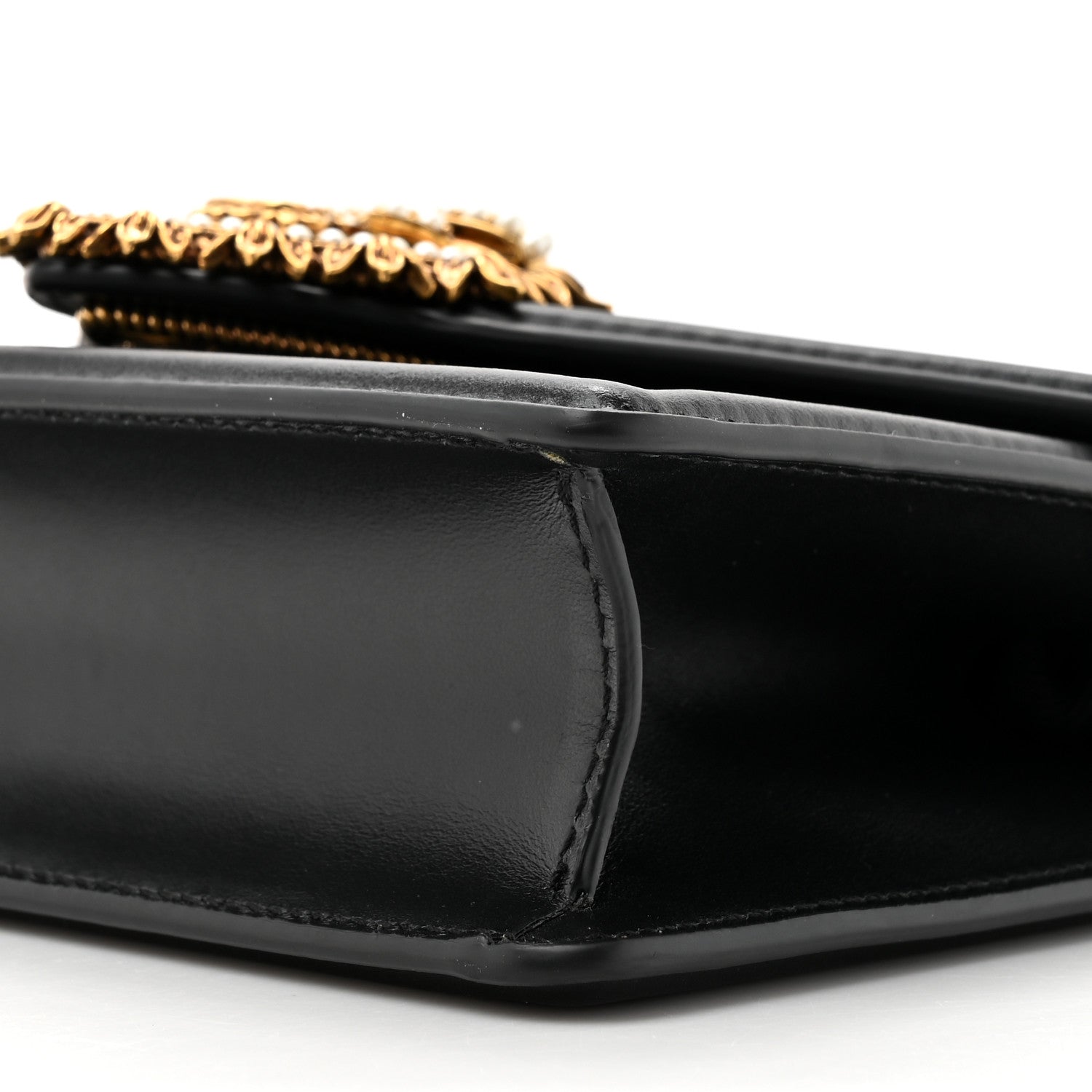 Dolce & Gabbana Smooth Calfskin Small Devotion Envelope Top Handle Bag Black 8 of 10