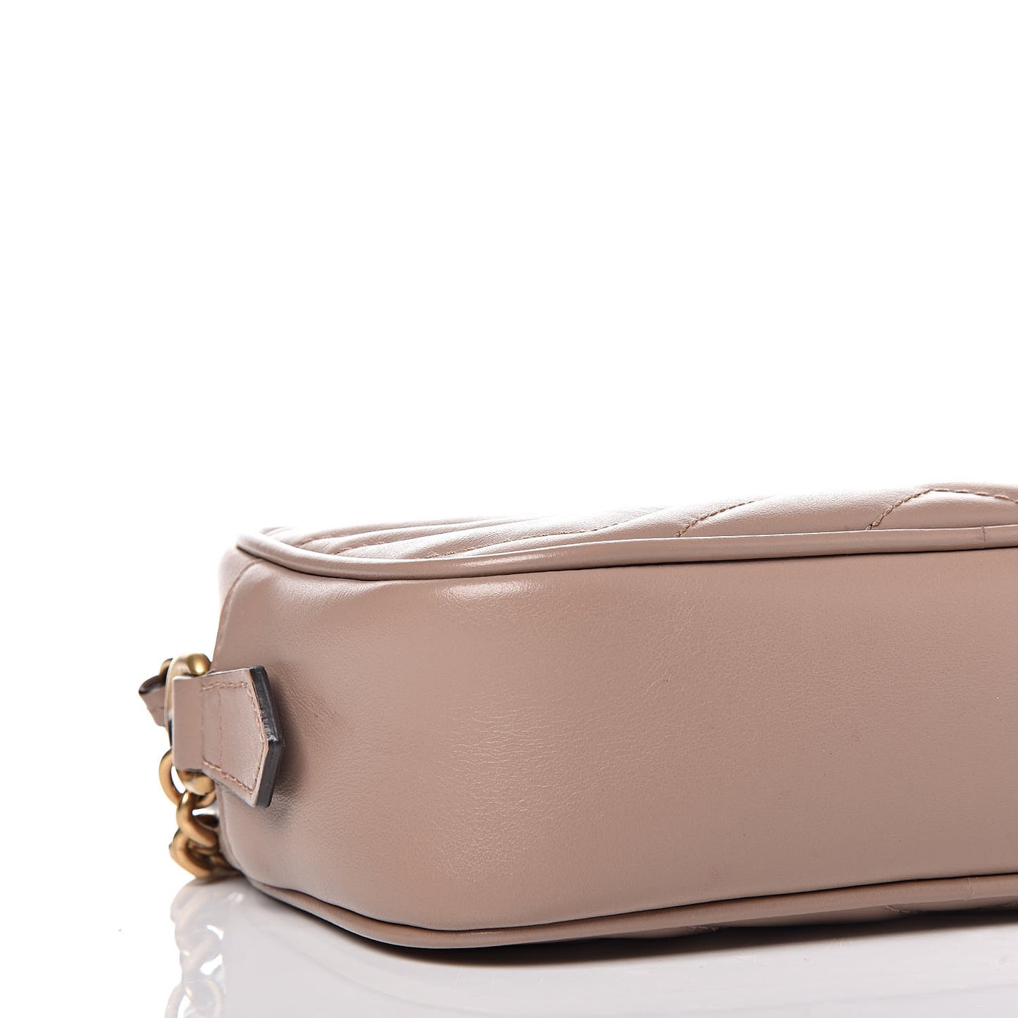 Calfskin Matelasse Mini GG Marmont Chain Shoulder Bag Nude