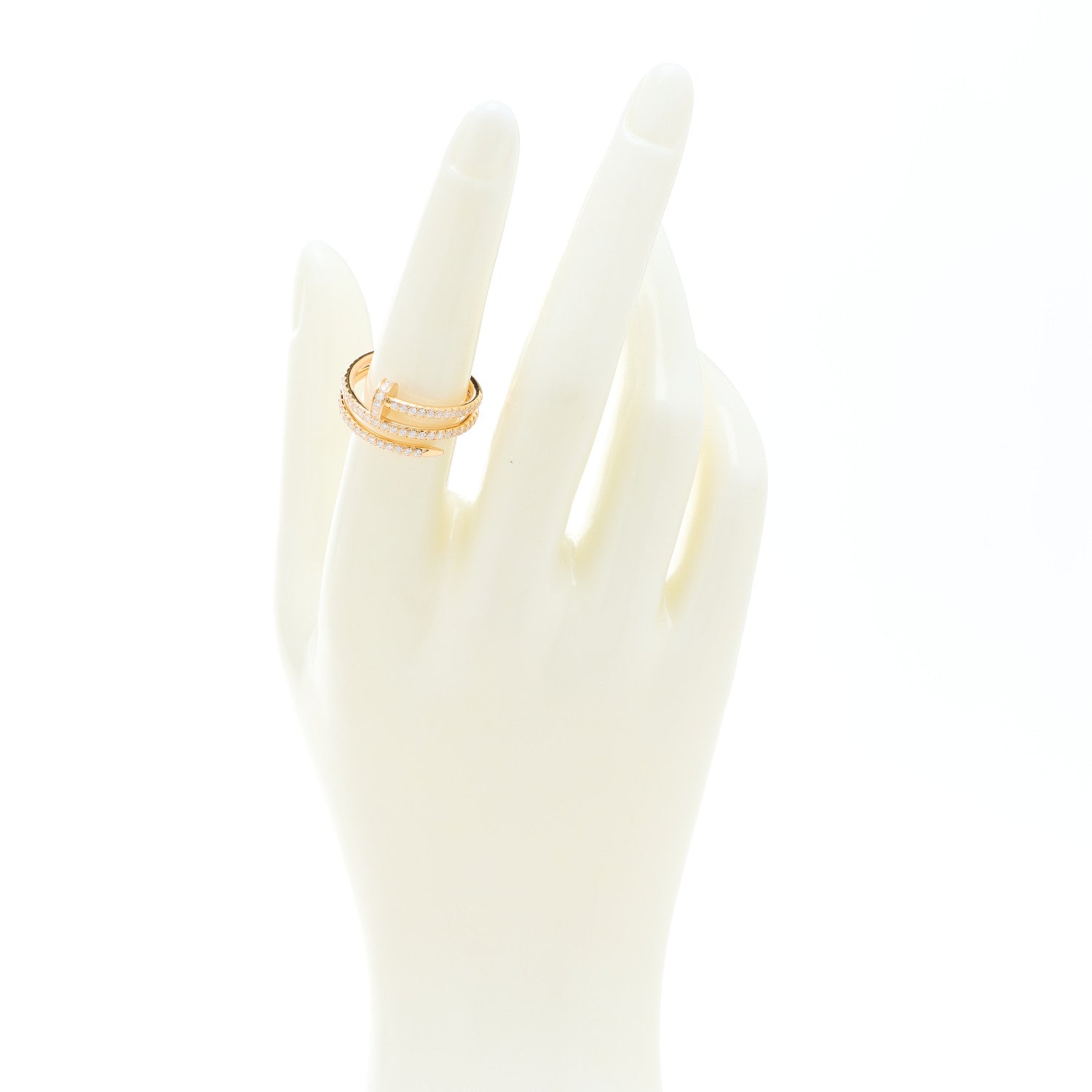 Cartier 18K Pink Gold Diamond Double Juste Un Clou Paved Ring 54 6.75 2 of 7