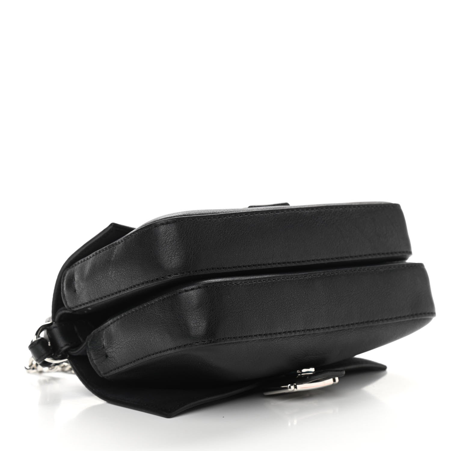Fendi Vitello Dolce Elaphe Monster Eyes Micro Double Baguette Black Naturale 4 of 11