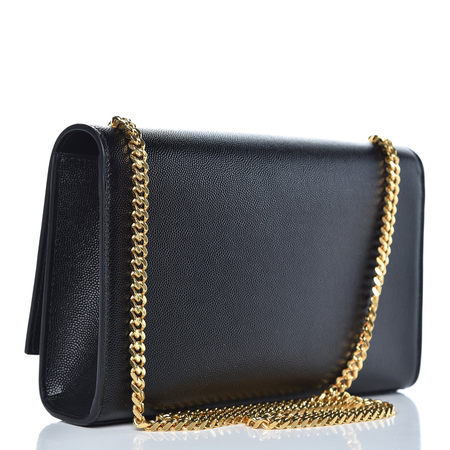 Saint Laurent Grain De Poudre Medium Classic Monogram Kate Satchel Black 3 of 9