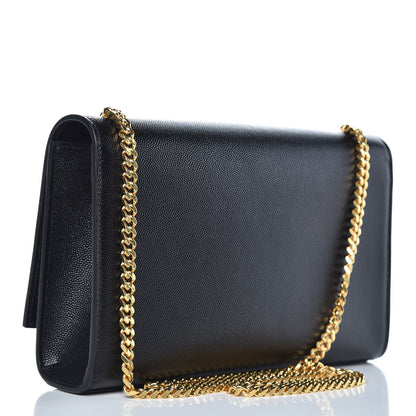 Saint Laurent Grain De Poudre Medium Classic Monogram Kate Satchel Black 3 of 9