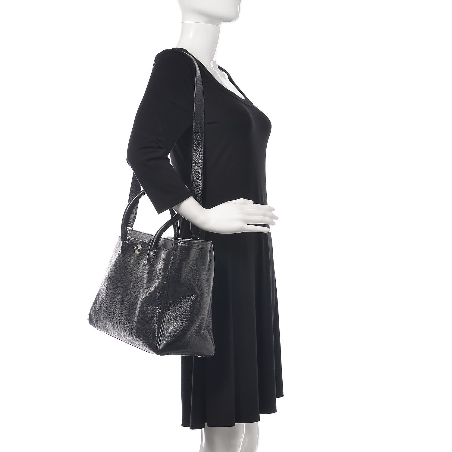 Chanel Calfskin XL Cerf Executive Shopper Tote Black 2 of 24