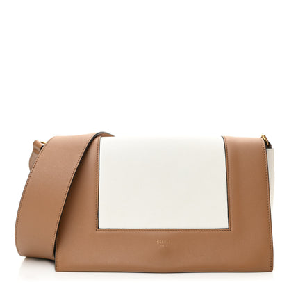 Celine Shiny Smooth Calfskin Medium Frame Shoulder Bag Tan Optic White 1 of 12