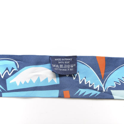 Hermes Silk Sea Surf and Fun Twilly Marine Rose Rouge 2 of 5