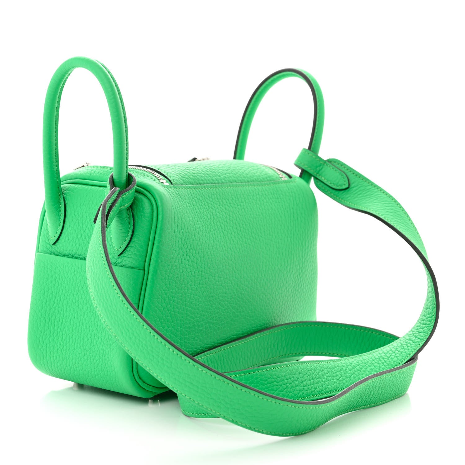 Hermes Taurillon Clemence Mini Lindy 20 Vert Comics 3 of 10