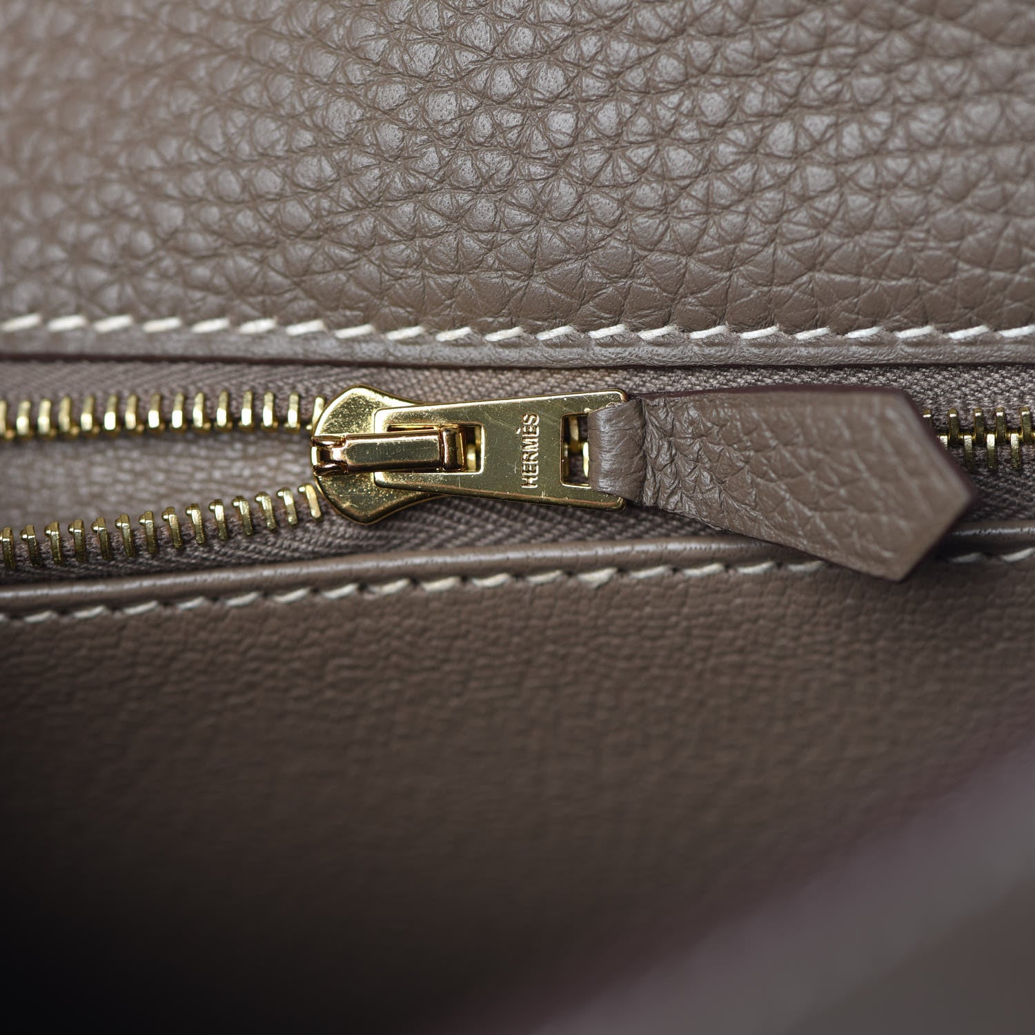 Hermes Taurillon Clemence Kelly Retourne 28 Etoupe 14 of 38