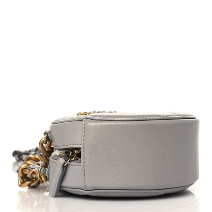 Chanel Lambskin Quilted Chanel 19 Round Clutch With Chain Grey 3 of 9