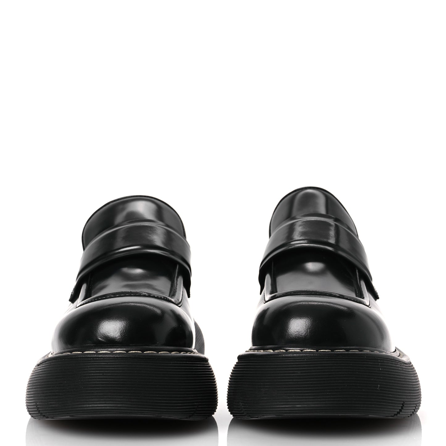 Brushed Calfskin Swell Loafers 41 Black
