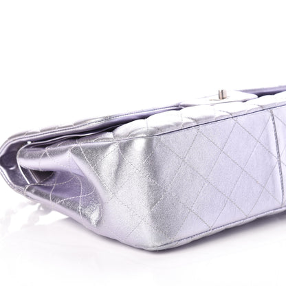 Chanel Metallic Lambskin Quilted Jumbo Double Flap Light Purple 5 of 10