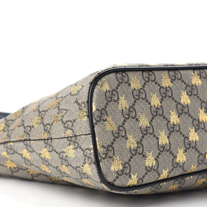 Gucci Soft GG Supreme Monogram Bees Small Crossbody Tote Beige Oro Black 9 of 9