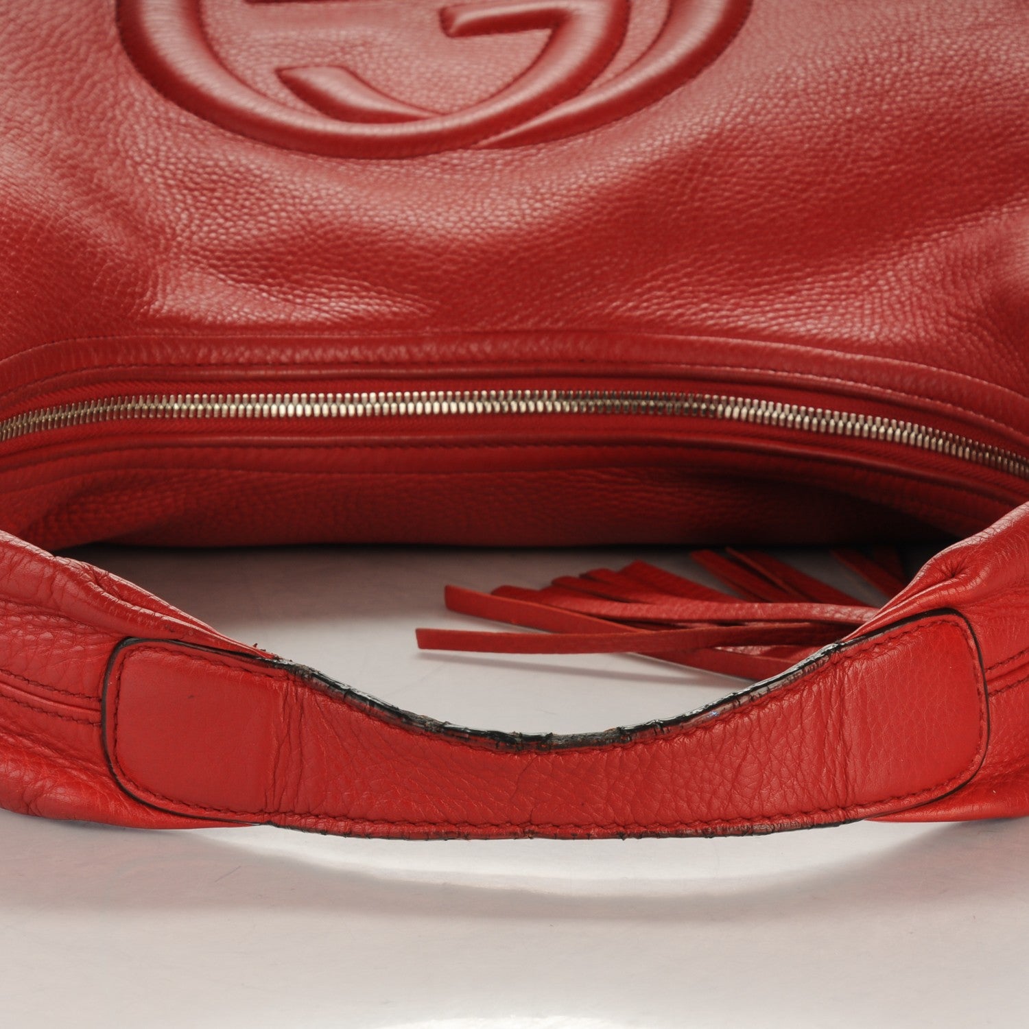 Gucci Pebbled Calfskin Large Soho Hobo Red 10 of 11