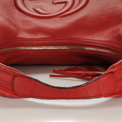 Gucci Pebbled Calfskin Large Soho Hobo Red 10 of 11