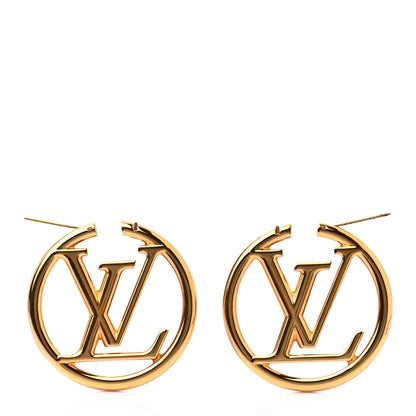 Louis Vuitton Metal Louise Hoop Earrings Gold 3 of 4
